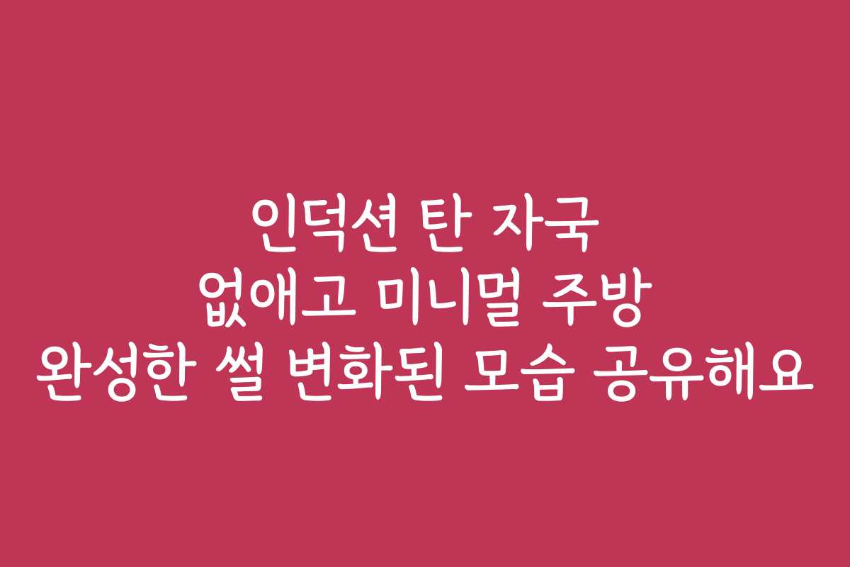 인덕션 탄 자국 없애고 미니멀 주방 완성한 썰 변화된 모습 공유해요