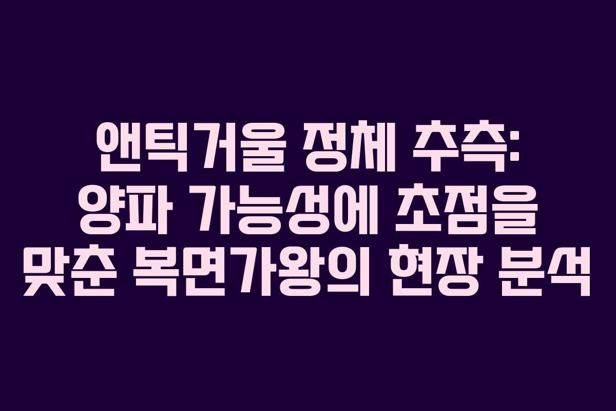 앤틱거울 정체 추측: 양파 가능성에 초점을 맞춘 복면가왕의 현장 분석