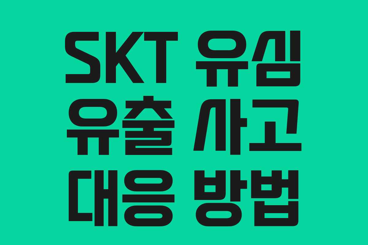 SKT 유심 유출 사고 대응 방법
