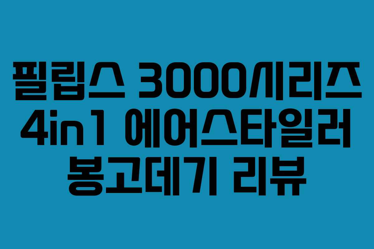 필립스 3000시리즈 4in1 에어스타일러 봉고데기 리뷰 필립스 3000시리즈 4in1 에어스타일러 봉고데기 리뷰