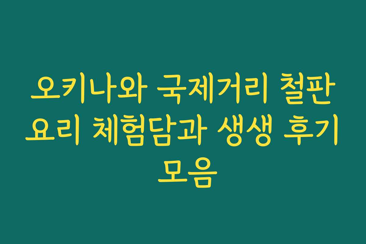 오키나와 국제거리 철판요리 체험담과 생생 후기 모음