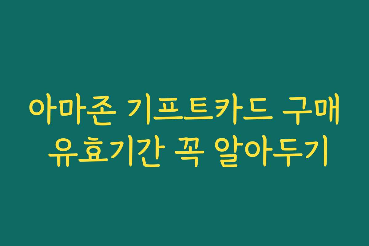 아마존 기프트카드 구매 유효기간 꼭 알아두기 아마존 기프트카드 구매 유효기간 꼭 알아두기