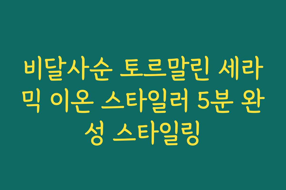 비달사순 토르말린 세라믹 이온 스타일러 5분 완성 스타일링 비달사순 토르말린 세라믹 이온 스타일러 5분 완성 스타일링