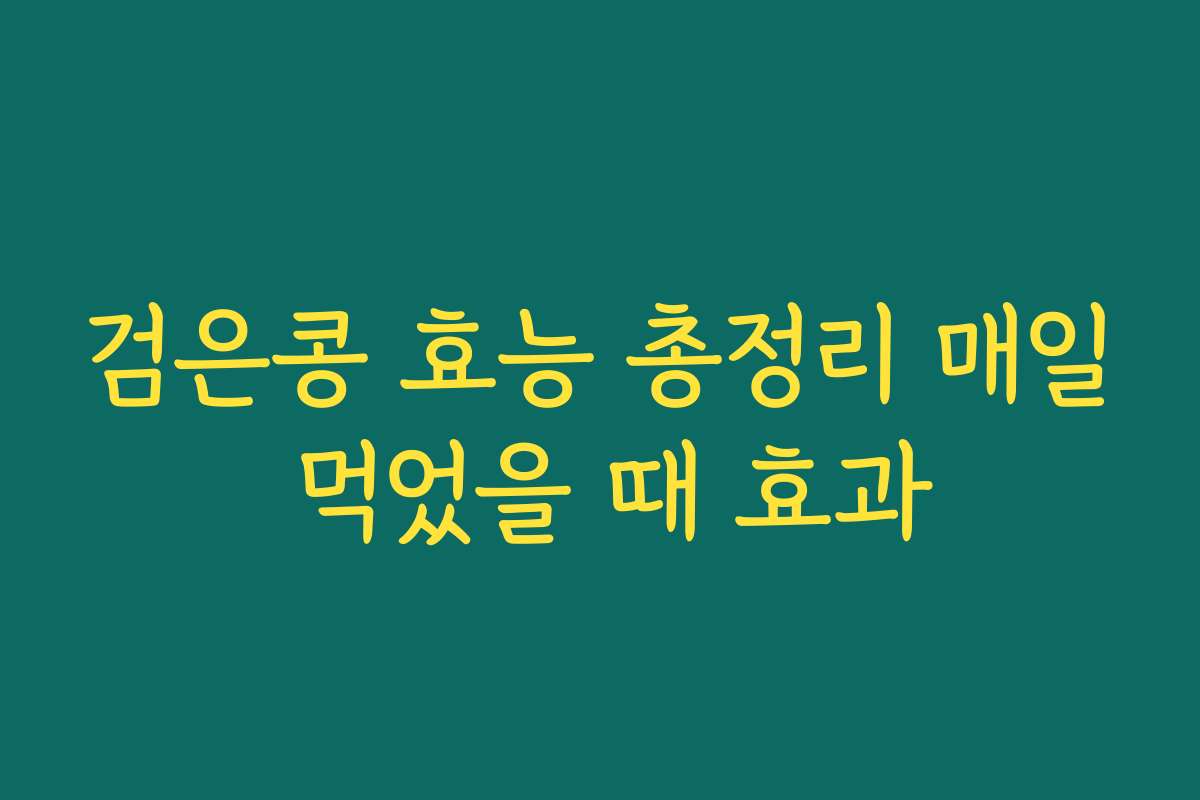 검은콩 효능 총정리 매일 먹었을 때 효과 검은콩 효능 총정리 매일 먹었을 때 효과