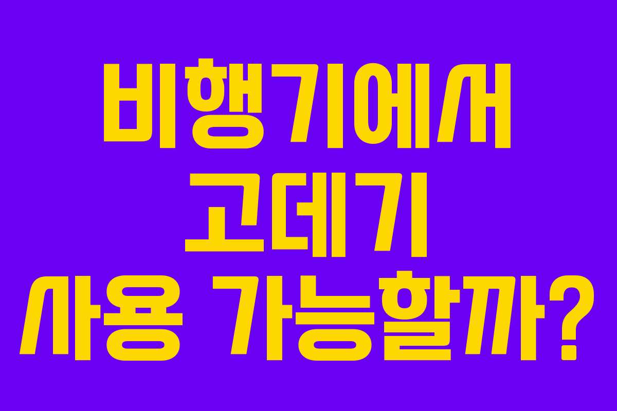 비행기에서 고데기 사용 가능할까? 비행기에서 고데기 사용 가능할까?