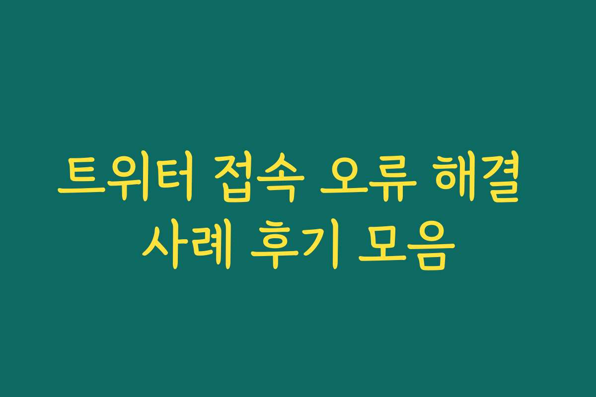 트위터 접속 오류 해결 사례 후기 모음