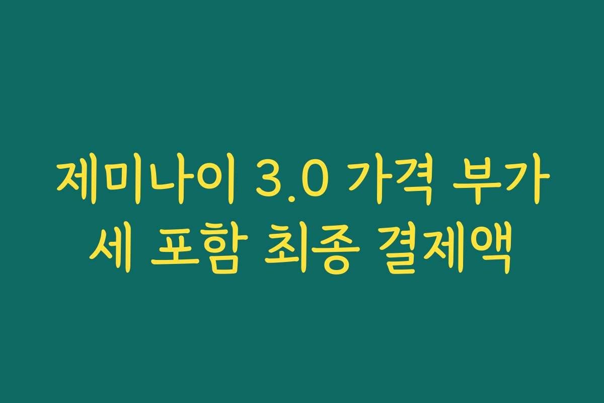 제미나이 3.0 가격 부가세 포함 최종 결제액