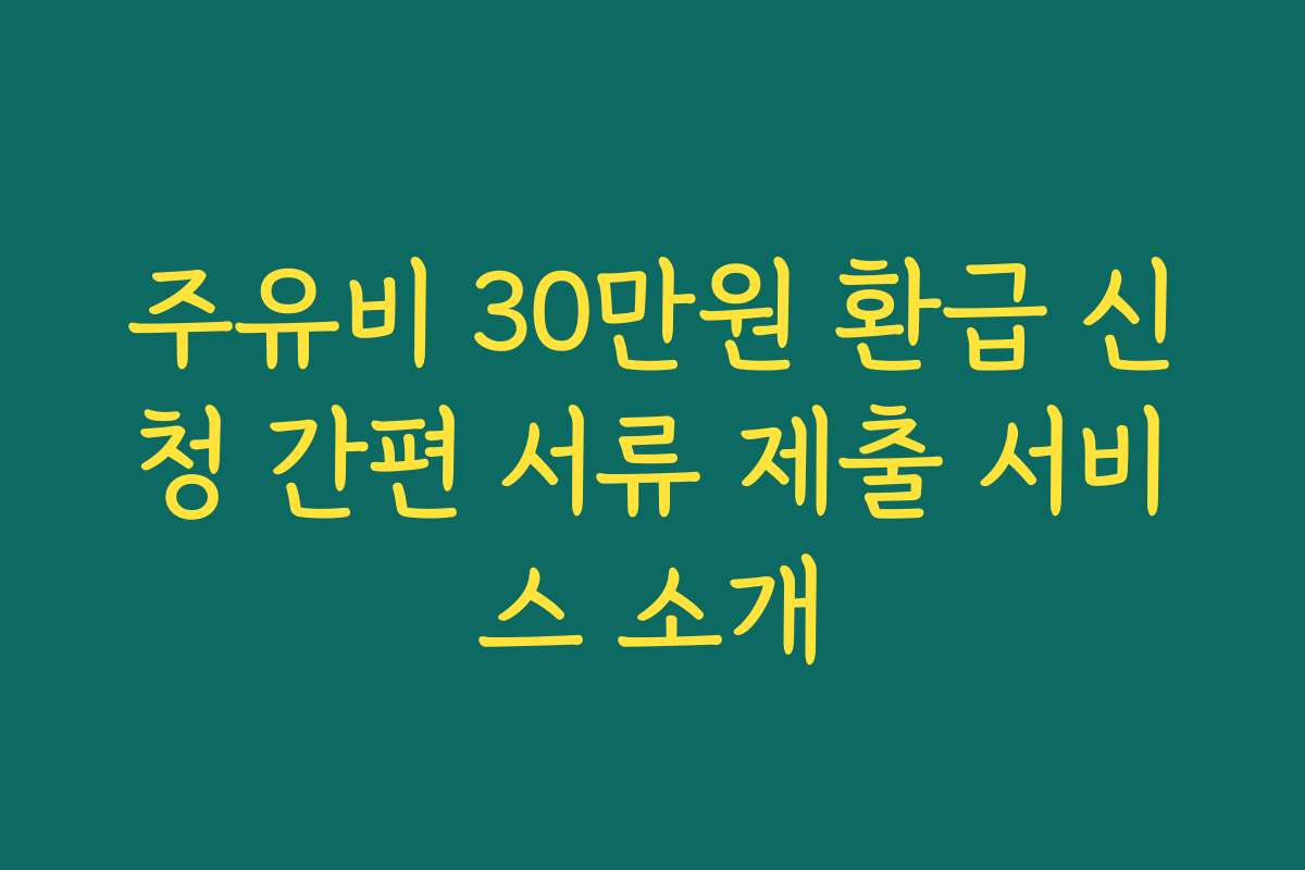주유비 30만원 환급 신청 간편 서류 제출 서비스 소개