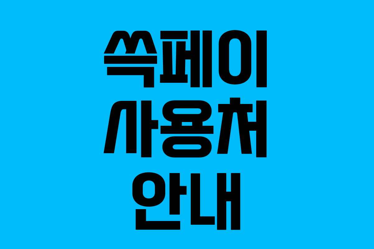 쓱페이 사용처 안내