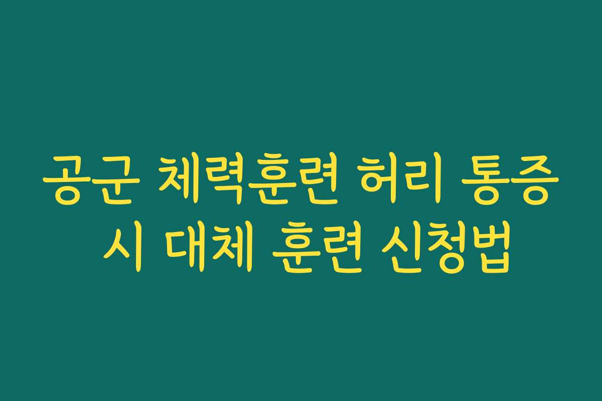 공군 체력훈련 허리 통증 시 대체 훈련 신청법