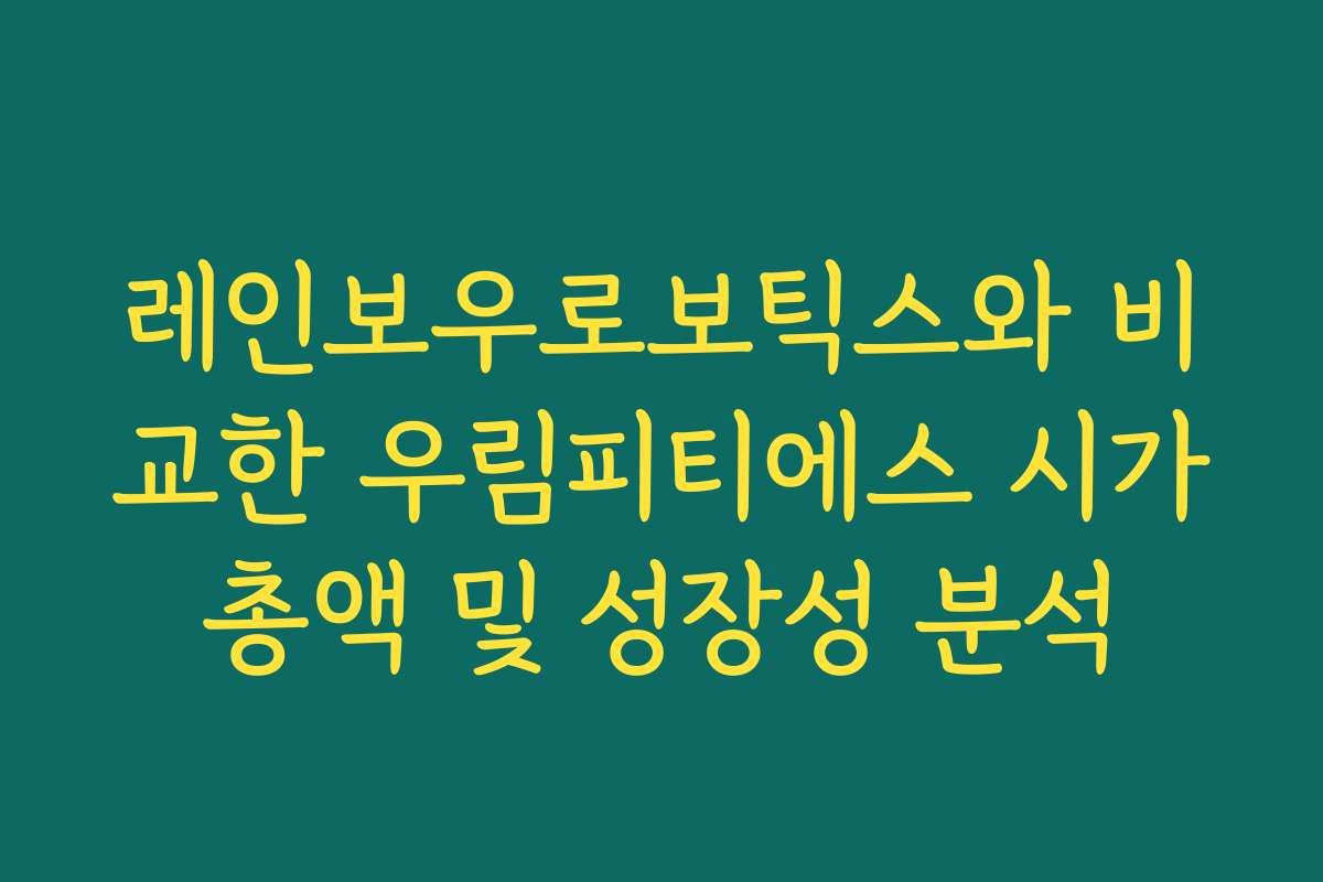 레인보우로보틱스와 비교한 우림피티에스 시가총액 및 성장성 분석