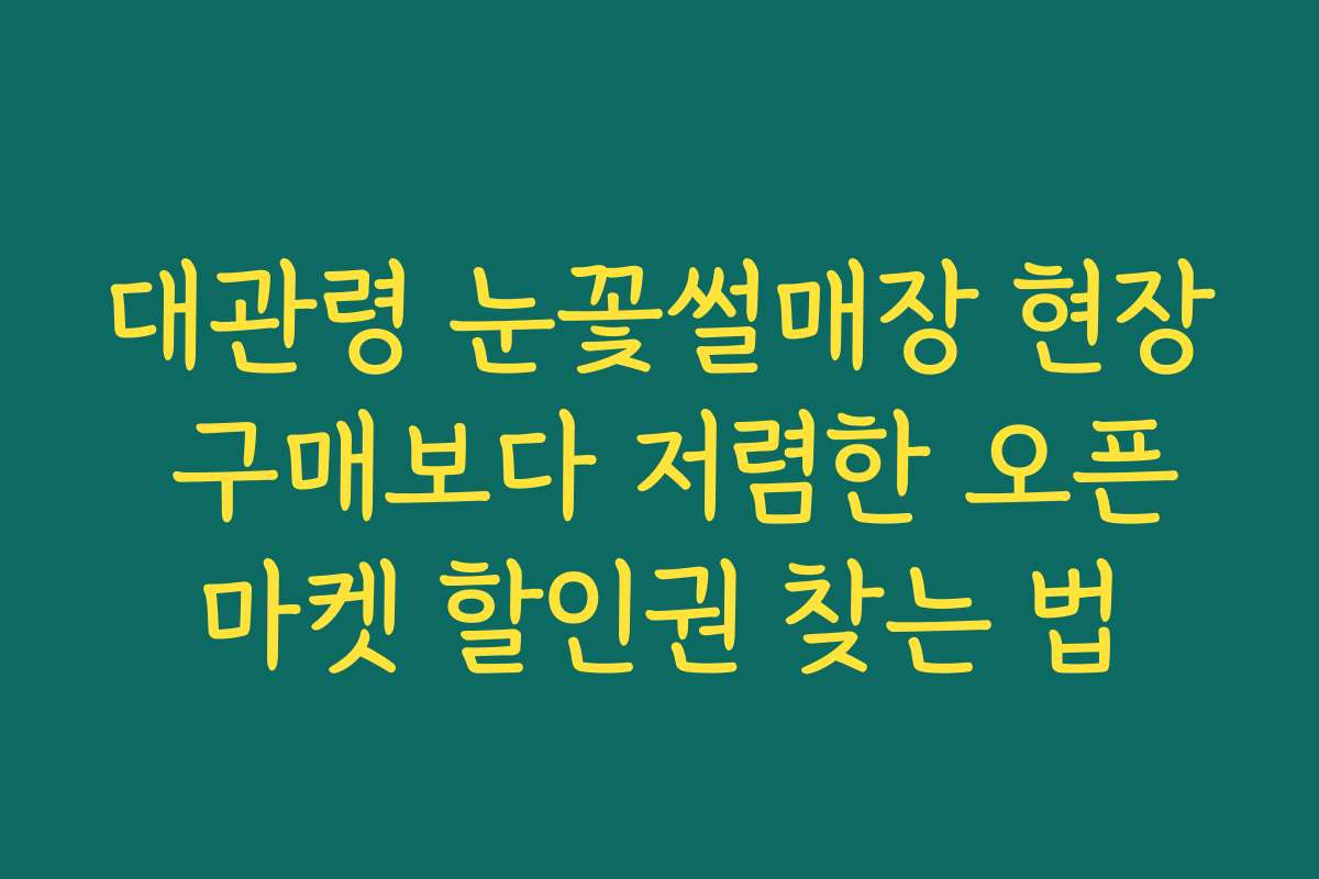 대관령 눈꽃썰매장 현장 구매보다 저렴한 오픈마켓 할인권 찾는 법