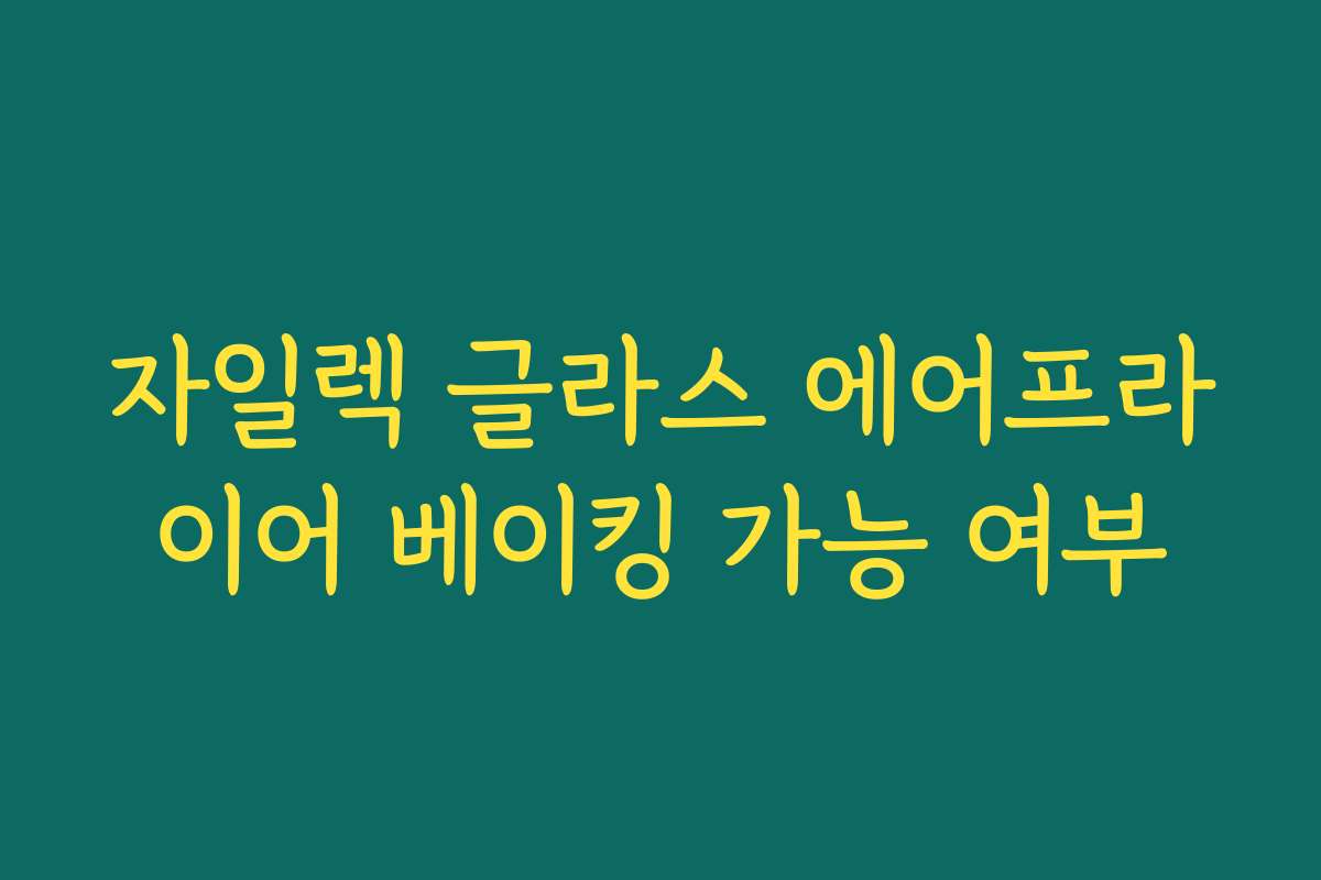 자일렉 글라스 에어프라이어 베이킹 가능 여부