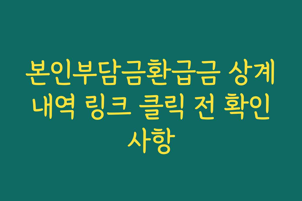 본인부담금환급금 상계내역 링크 클릭 전 확인사항