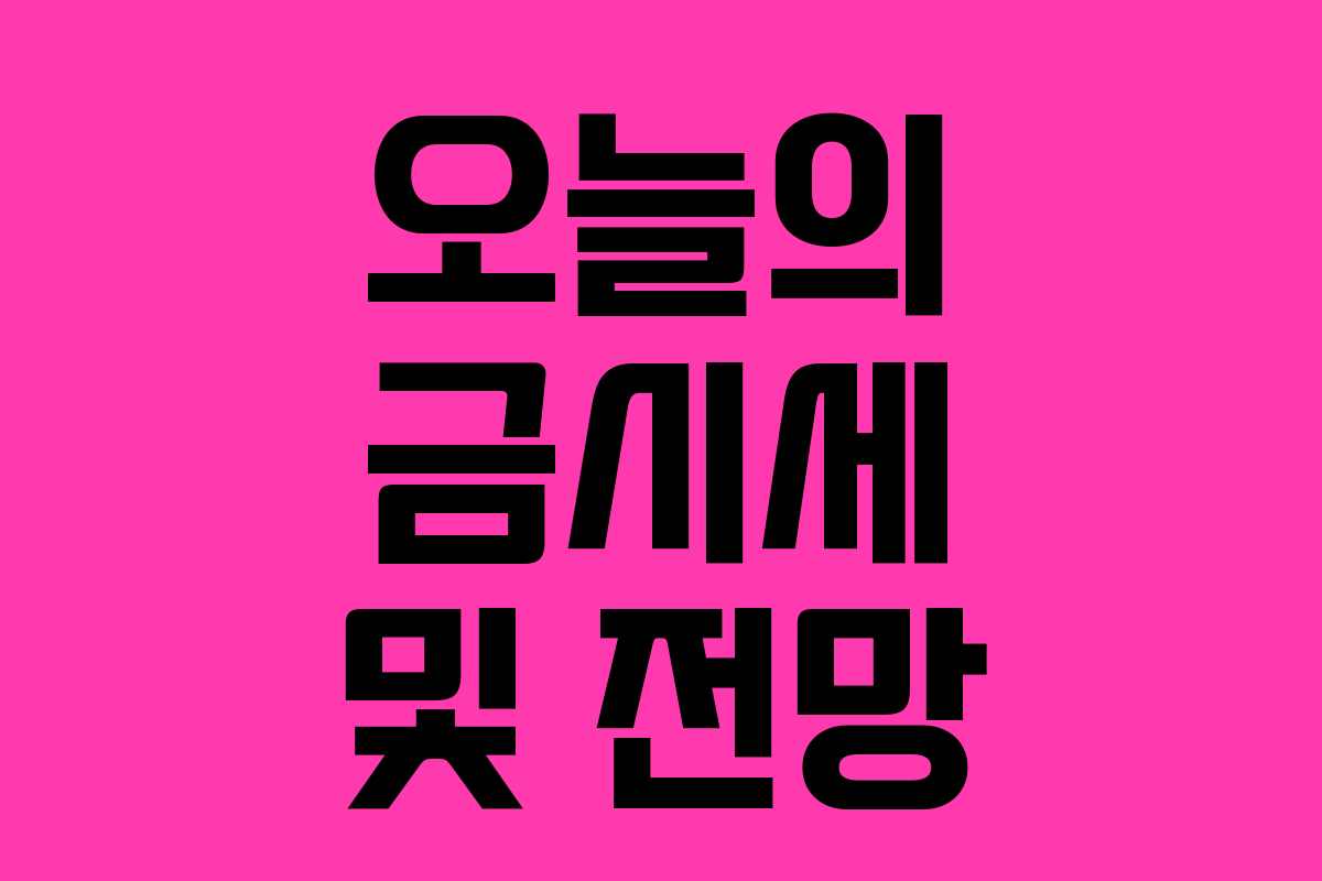 오늘의 금시세 및 전망