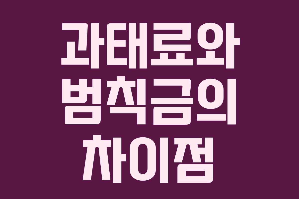 과태료와 범칙금의 차이점