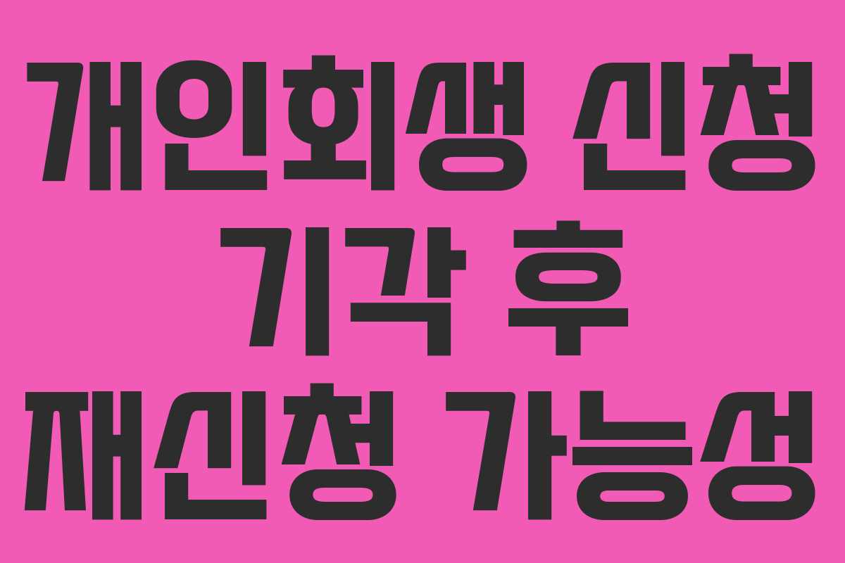 개인회생 신청 기각 후 재신청 가능성