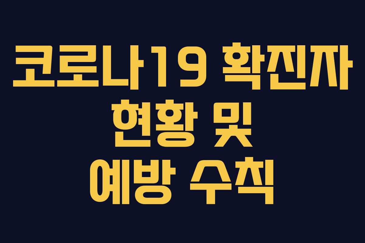 코로나19 확진자 현황 및 예방 수칙