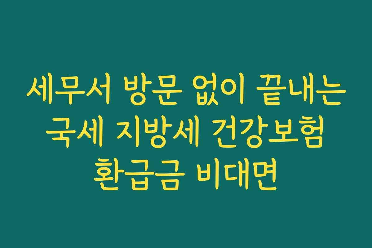 세무서 방문 없이 끝내는 국세 지방세 건강보험 환급금 비대면