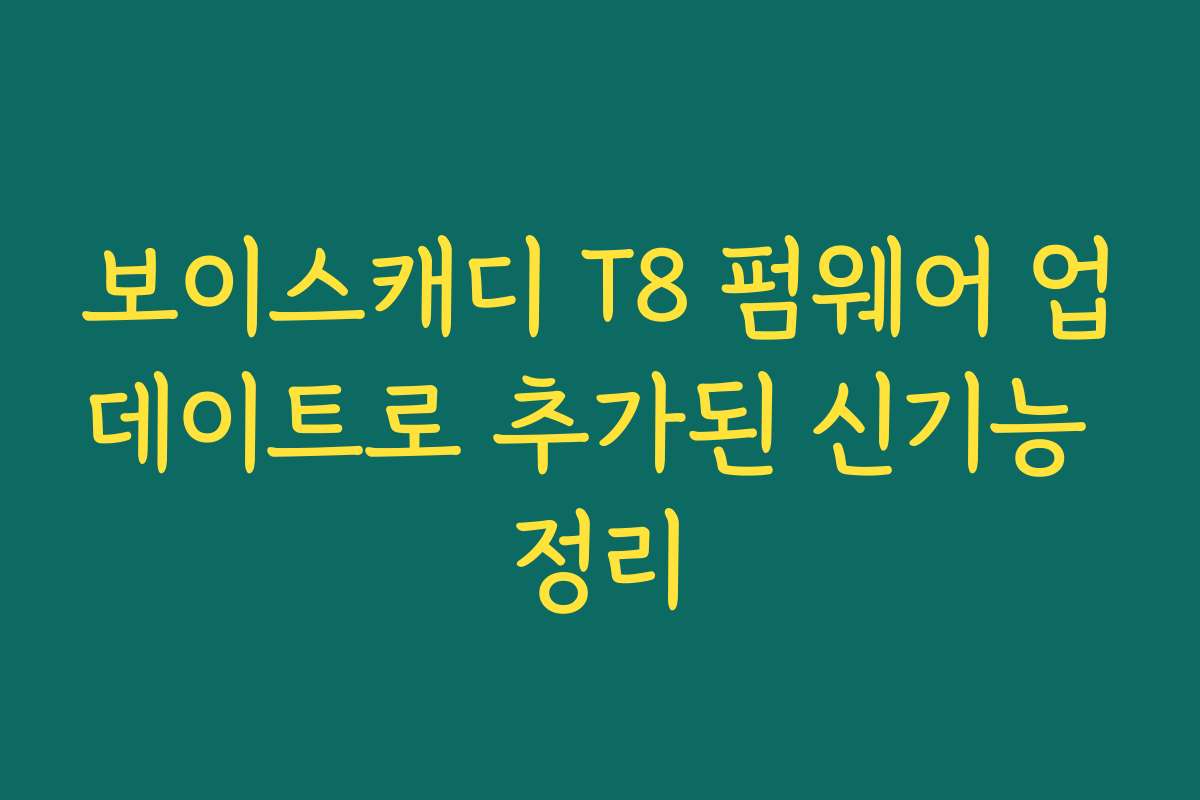보이스캐디 T8 펌웨어 업데이트로 추가된 신기능 정리
