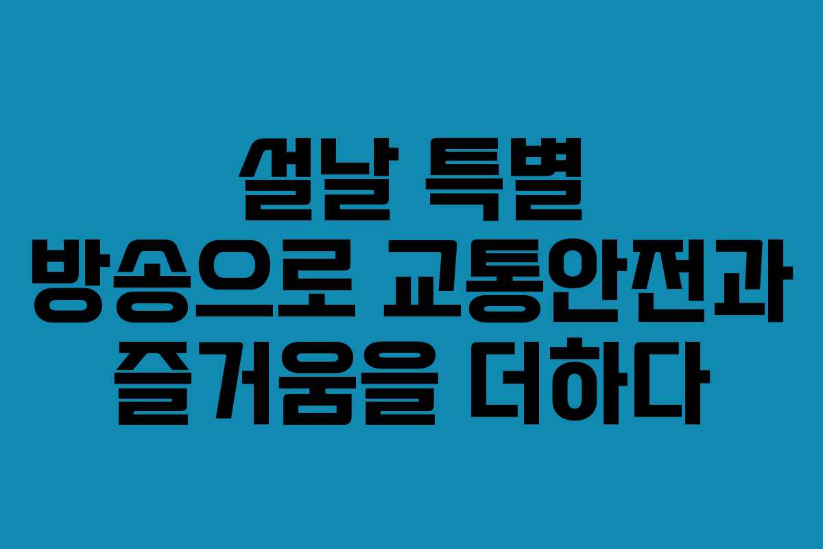 설날 특별 방송으로 교통안전과 즐거움을 더하다