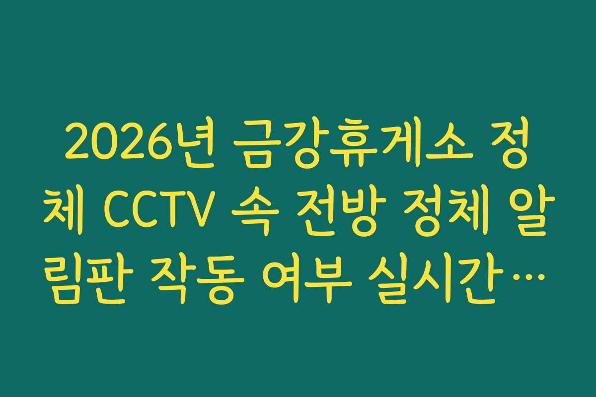 2026년 금강휴게소 정체 CCTV 속 전방 정체 알림판 작동 여부 실시간 체크
