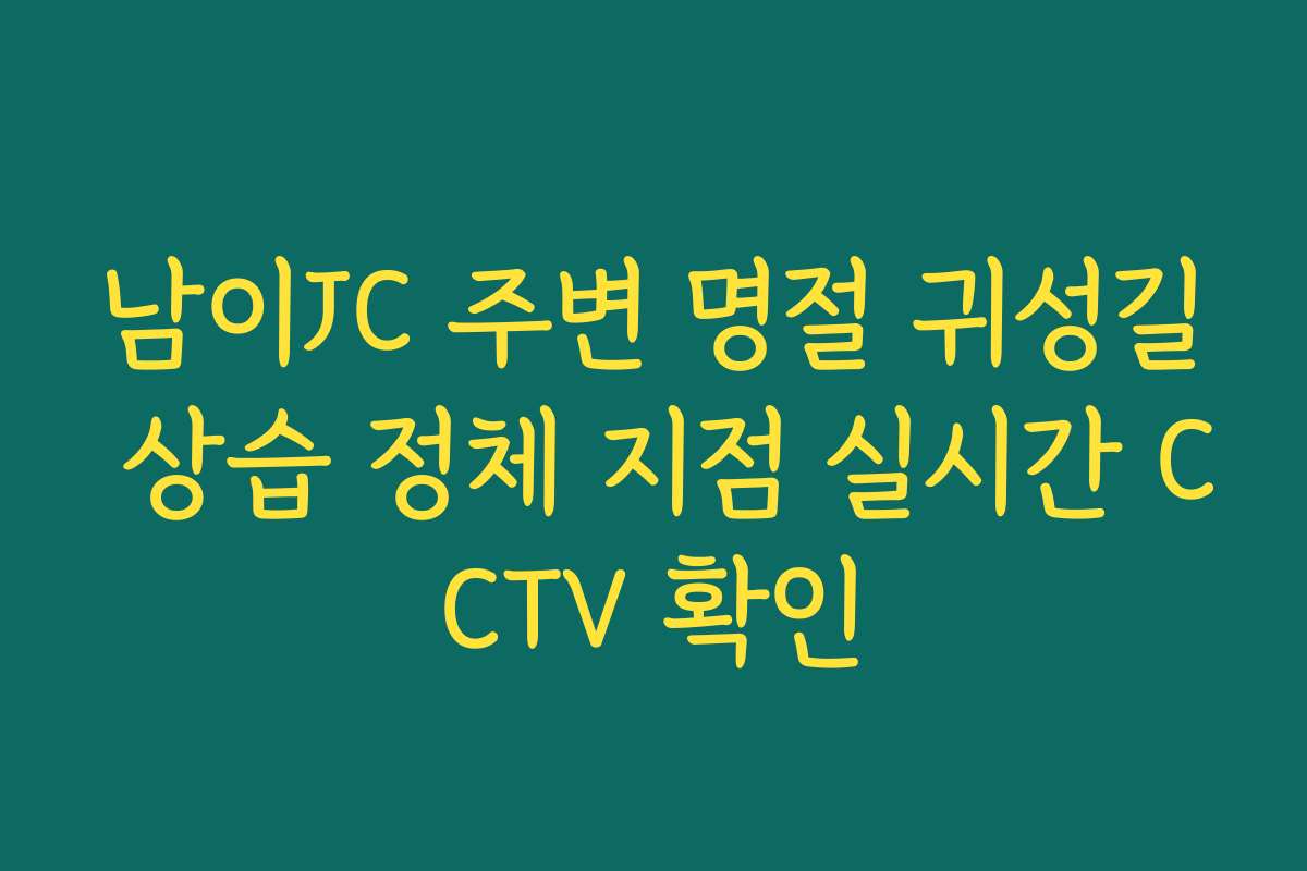 남이JC 주변 명절 귀성길 상습 정체 지점 실시간 CCTV 확인