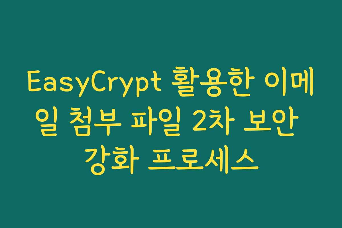 EasyCrypt 활용한 이메일 첨부 파일 2차 보안 강화 프로세스