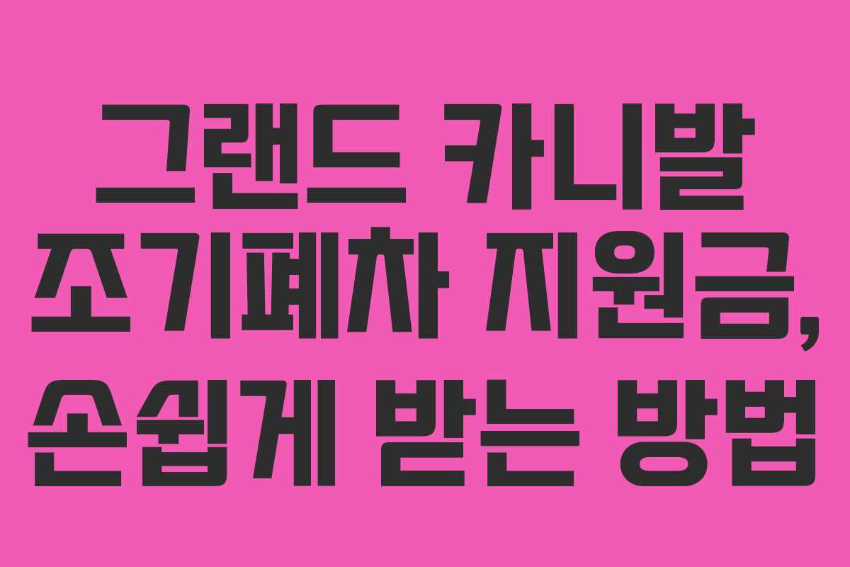 그랜드 카니발 조기폐차 지원금, 손쉽게 받는 방법