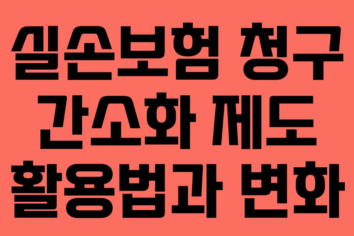 실손보험 청구 간소화 제도 활용법과 변화