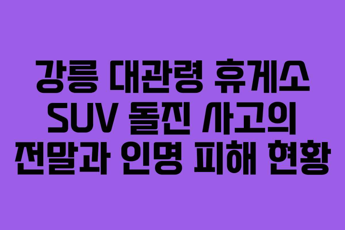 강릉 대관령 휴게소 SUV 돌진 사고의 전말과 인명 피해 현황