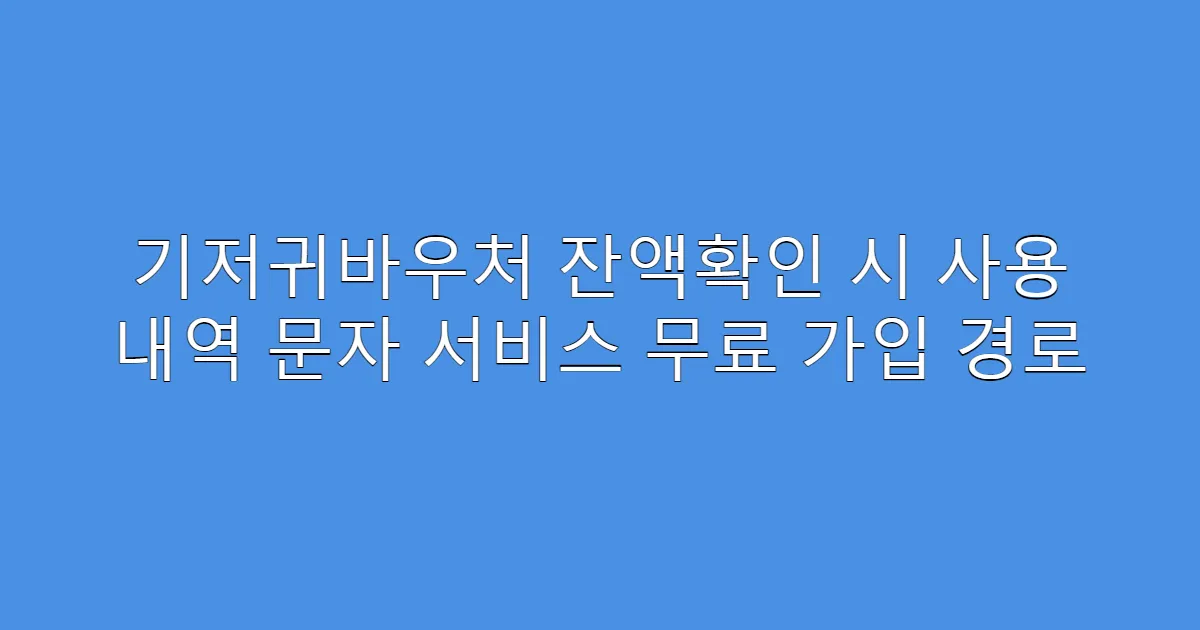 기저귀바우처 잔액확인 시 사용 내역 문자 서비스 무료 가입 경로