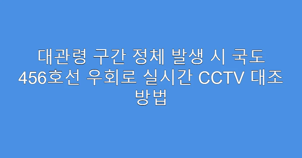 대관령 구간 정체 발생 시 국도 456호선 우회로 실시간 CCTV 대조 방법