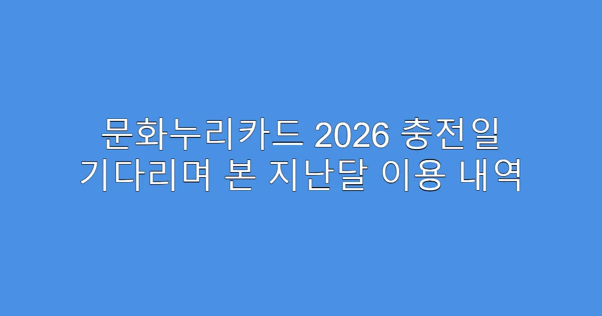 문화누리카드 2026 충전일 기다리며 본 지난달 이용 내역