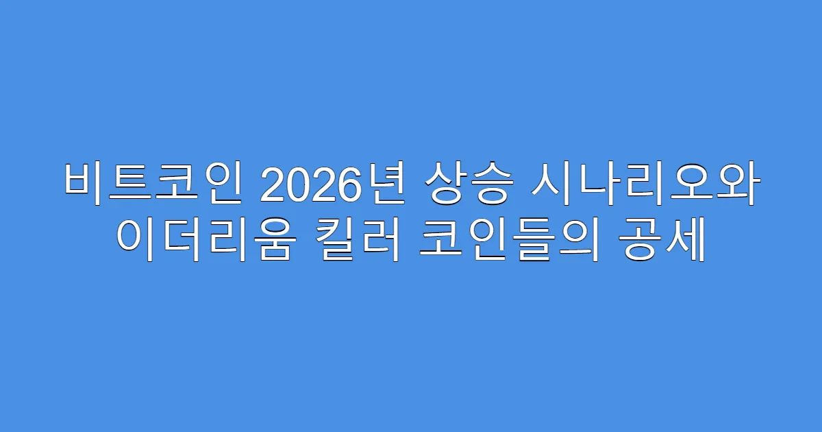 비트코인 2026년 상승 시나리오와 이더리움 킬러 코인들의 공세
