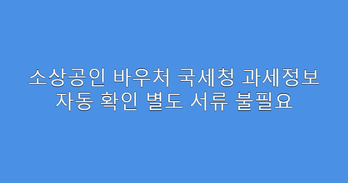 소상공인 바우처 국세청 과세정보 자동 확인 별도 서류 불필요