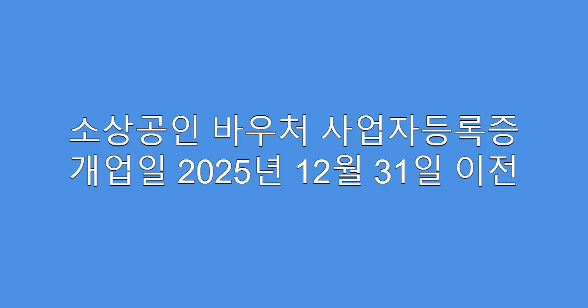 소상공인 바우처 사업자등록증 개업일 2025년 12월 31일 이전