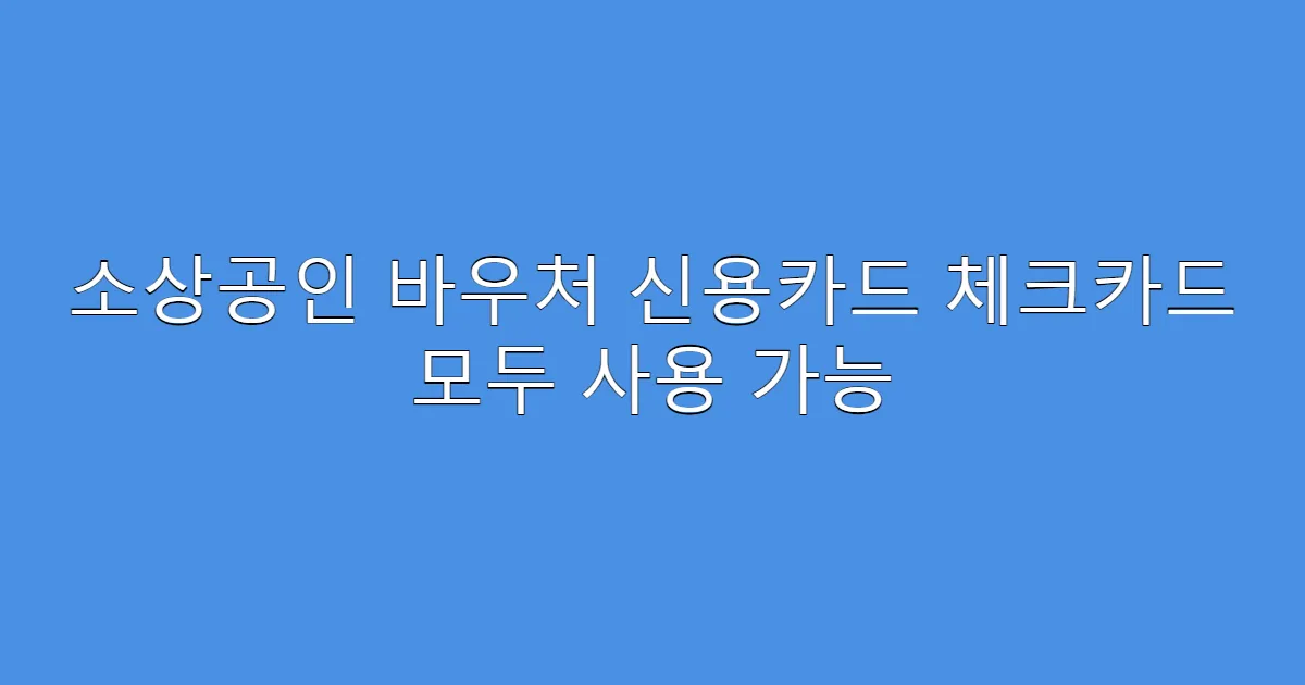 소상공인 바우처 신용카드 체크카드 모두 사용 가능