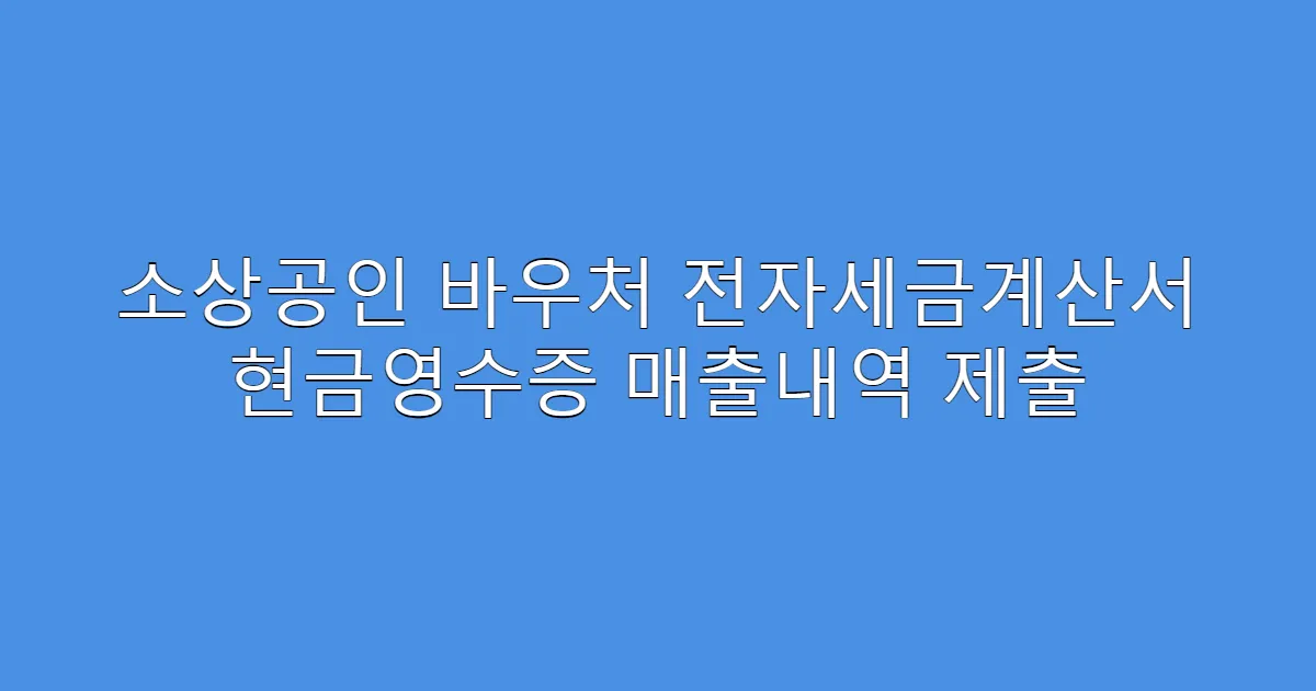소상공인 바우처 전자세금계산서 현금영수증 매출내역 제출