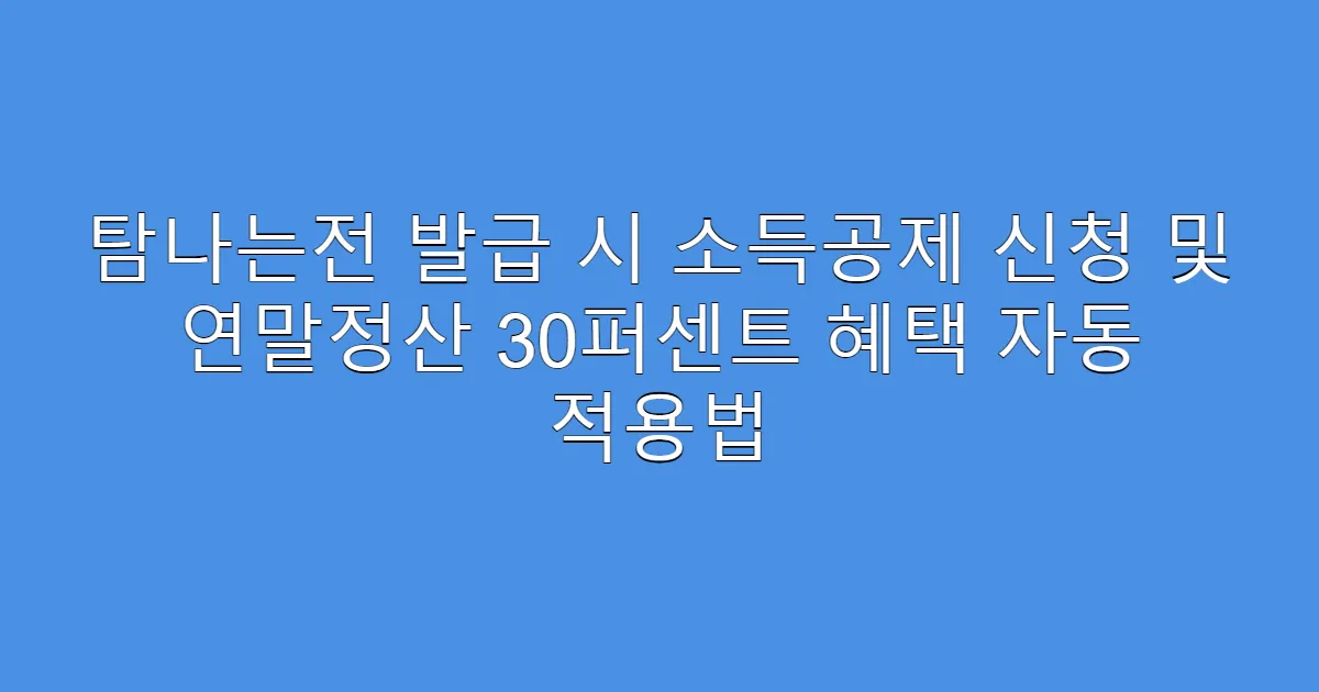 탐나는전 발급 시 소득공제 신청 및 연말정산 30퍼센트 혜택 자동 적용법