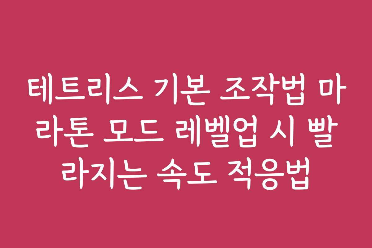 테트리스 기본 조작법 마라톤 모드 레벨업 시 빨라지는 속도 적응법
