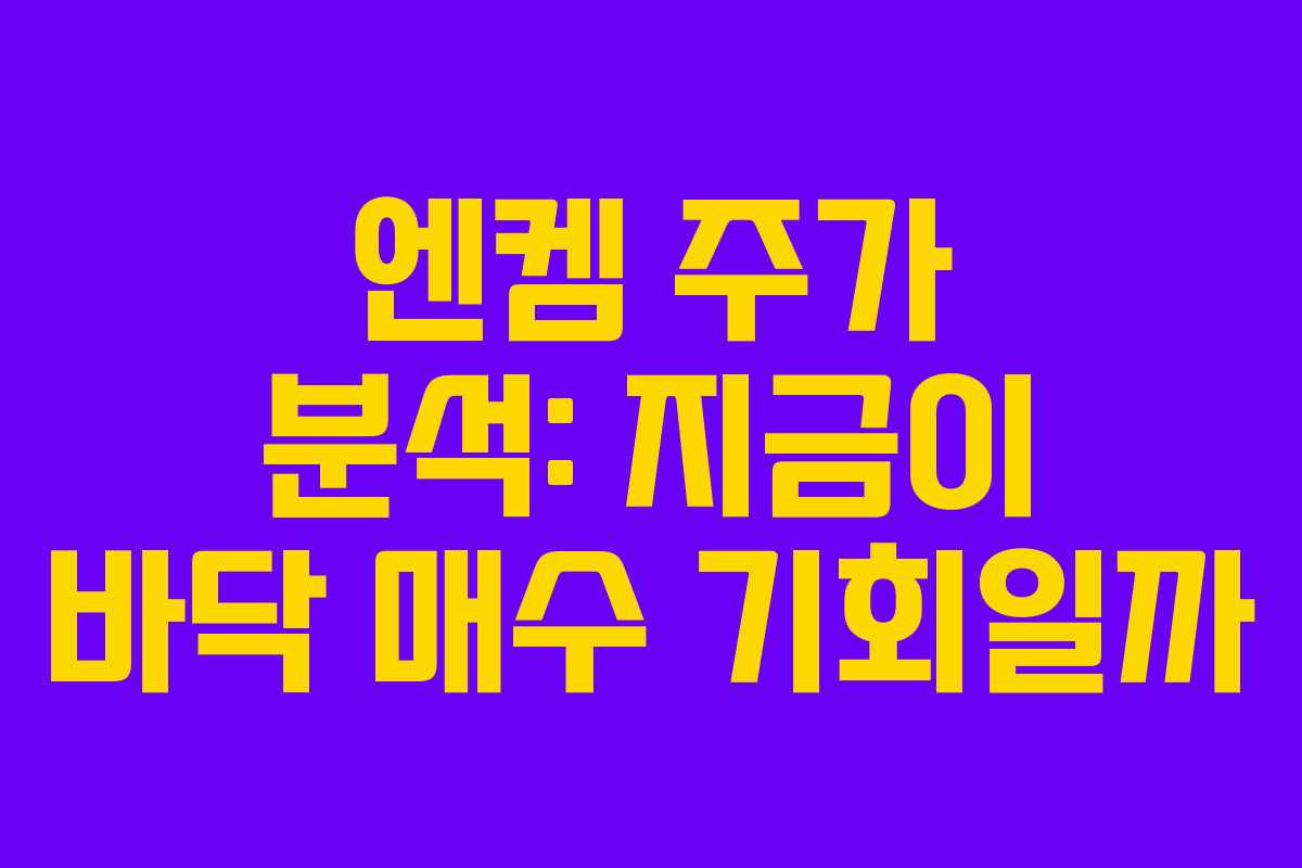 엔켐 주가 분석: 지금이 바닥 매수 기회일까