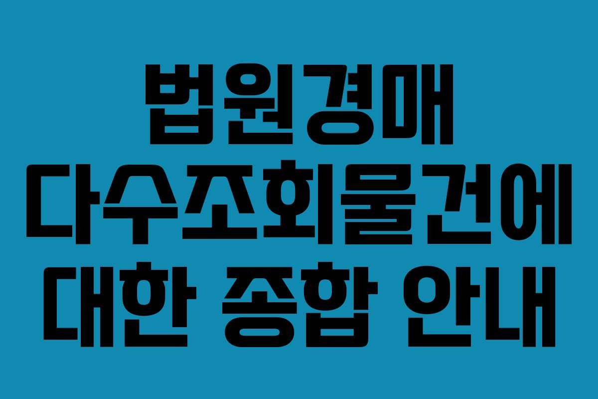 법원경매 다수조회물건에 대한 종합 안내