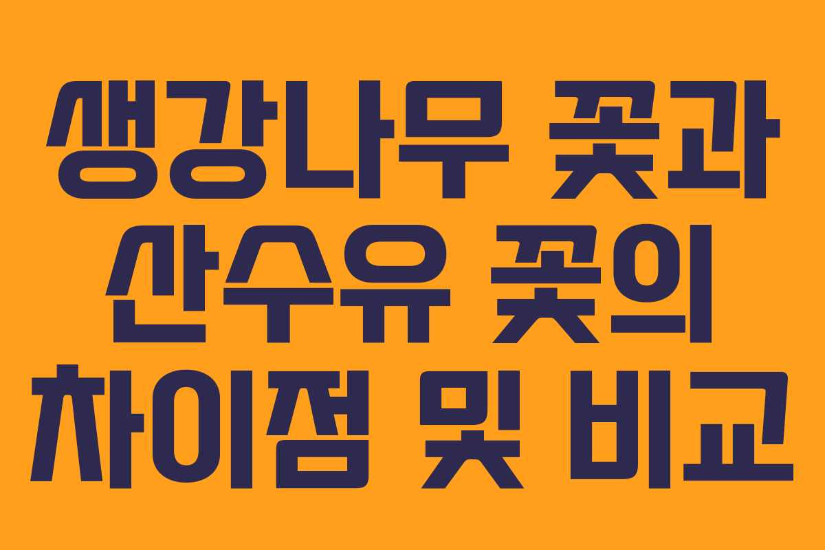 생강나무 꽃과 산수유 꽃의 차이점 및 비교