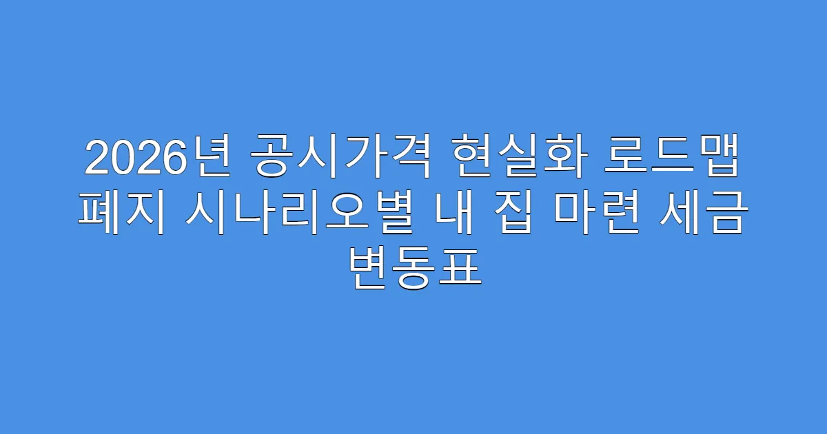2026년 공시가격 현실화 로드맵 폐지 시나리오별 내 집 마련 세금 변동표
