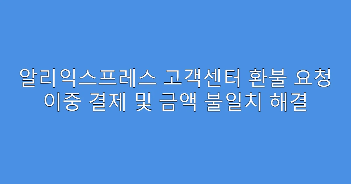 알리익스프레스 고객센터 환불 요청 이중 결제 및 금액 불일치 해결