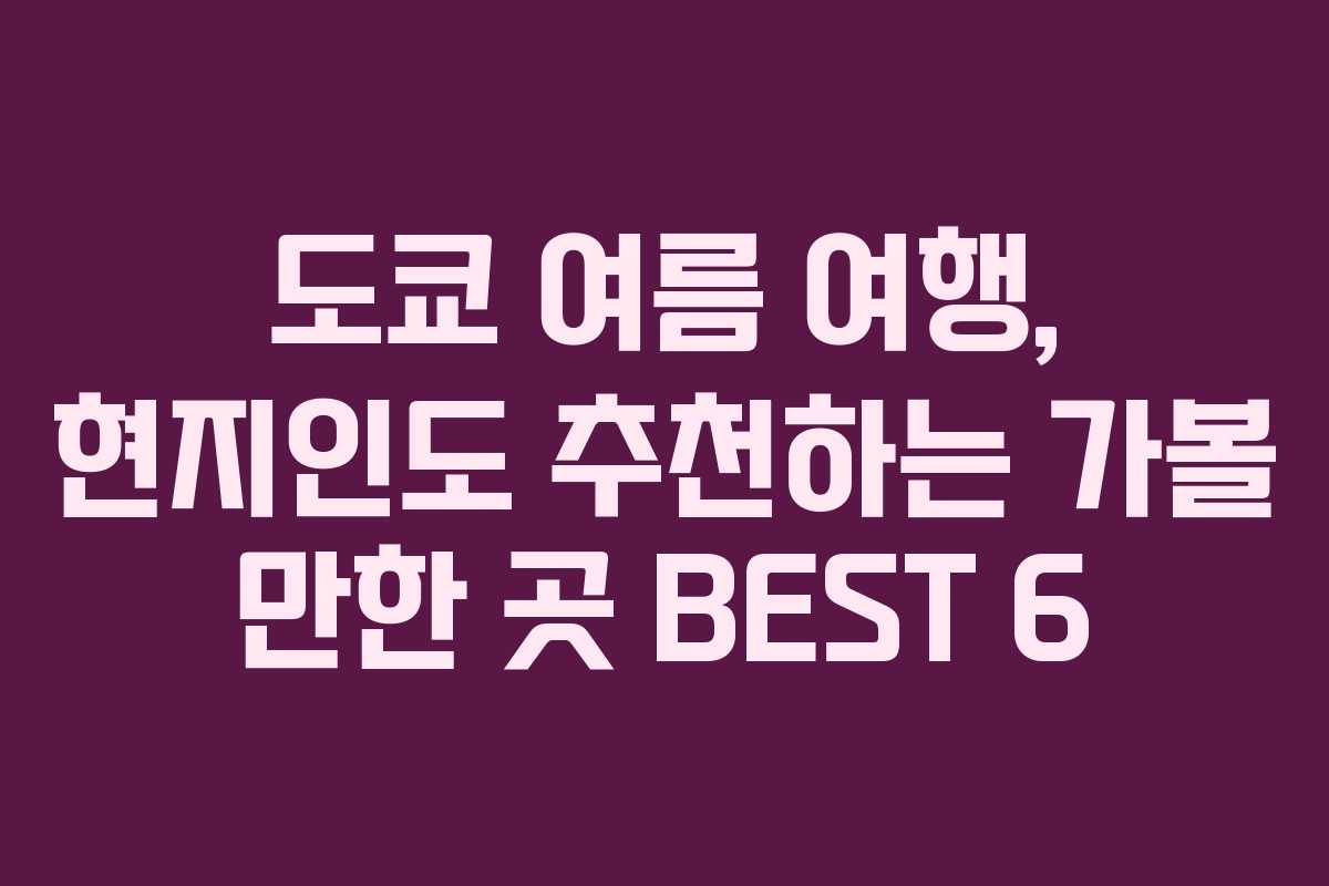 도쿄 여름 여행, 현지인도 추천하는 가볼 만한 곳 BEST 6