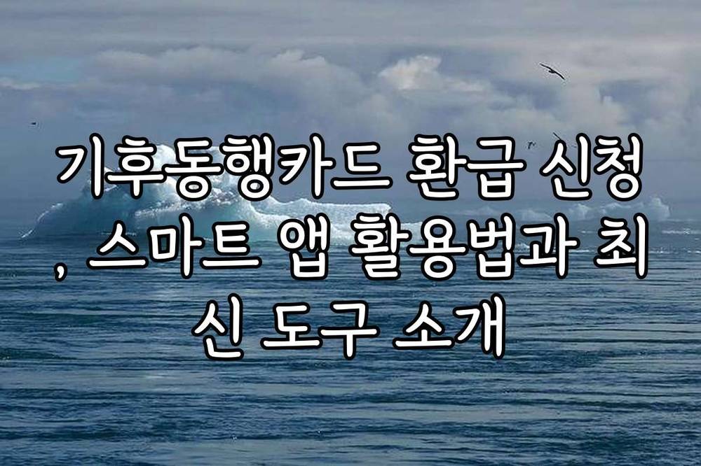 기후동행카드 환급 신청, 스마트 앱 활용법과 최신 도구 소개