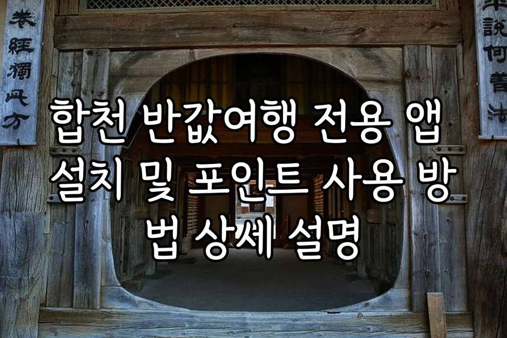 합천 반값여행 전용 앱 설치 및 포인트 사용 방법 상세 설명