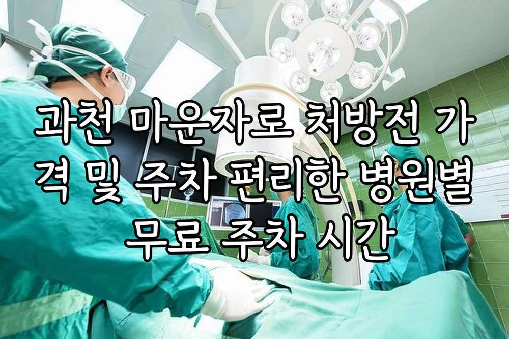 과천 마운자로 처방전 가격 및 주차 편리한 병원별 무료 주차 시간